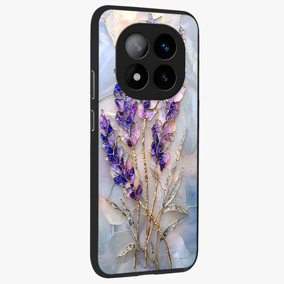 Lavender Dream Glow Glass Case upright view showcasing radiant lavender glow artwork with calming dreamy theme.