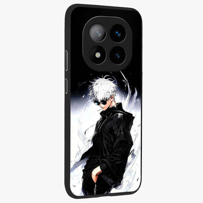 Limitless Shadow King Glass Case upright view showcasing bold shadow warrior artwork with epic fantasy theme.