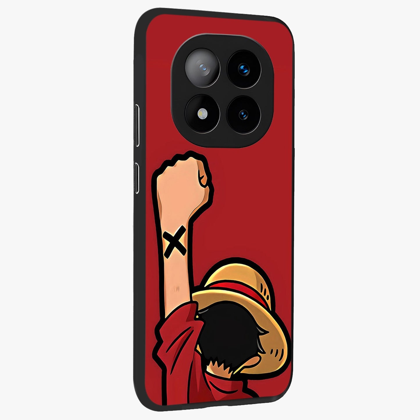 Luffy X Spirit Glass Case upright view showcasing striking anime artwork with adventurous character theme.