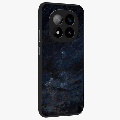 Lunar Veil Silence Glass Case upright view showcasing calm moon themed artwork with serene night atmosphere.