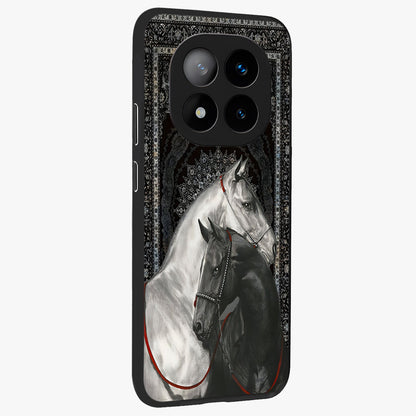 Majestic Ride Legacy Glass Case upright view showcasing dynamic ride inspired artwork with modern automotive theme.
