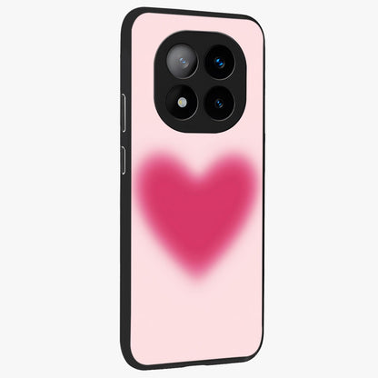 Pink Aura Heart Glass Case upright view showcasing romantic heart artwork with soft pastel theme.