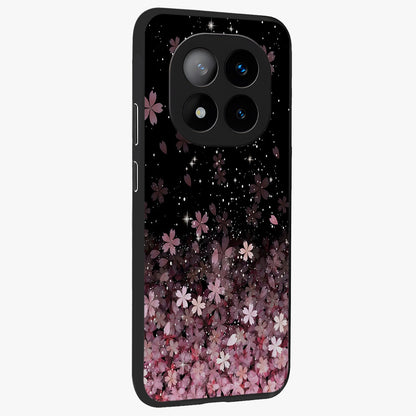 Small Starry Flowers Glass Case upright view showcasing charming floral artwork with dreamy starry theme.