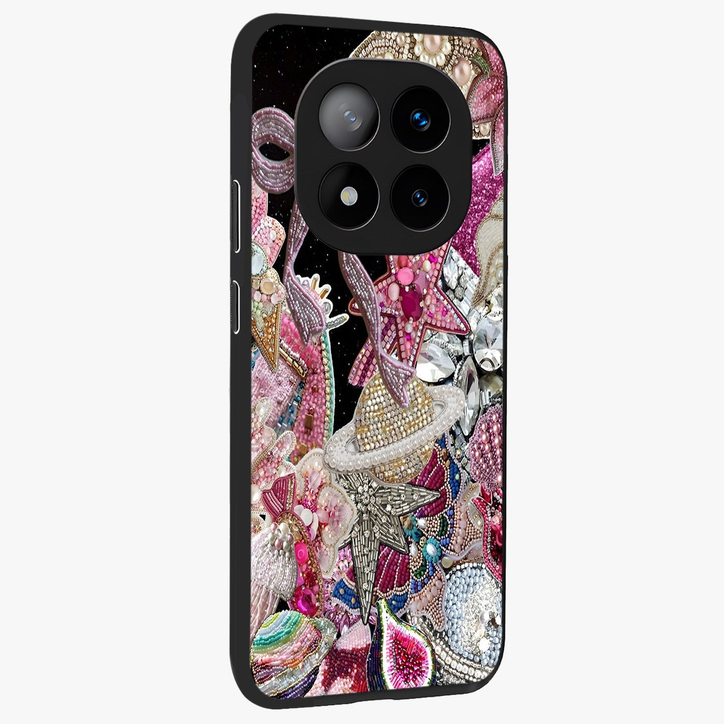 Starlit Jewel Dream Glass Case upright view showcasing radiant star inspired artwork with magical night theme.