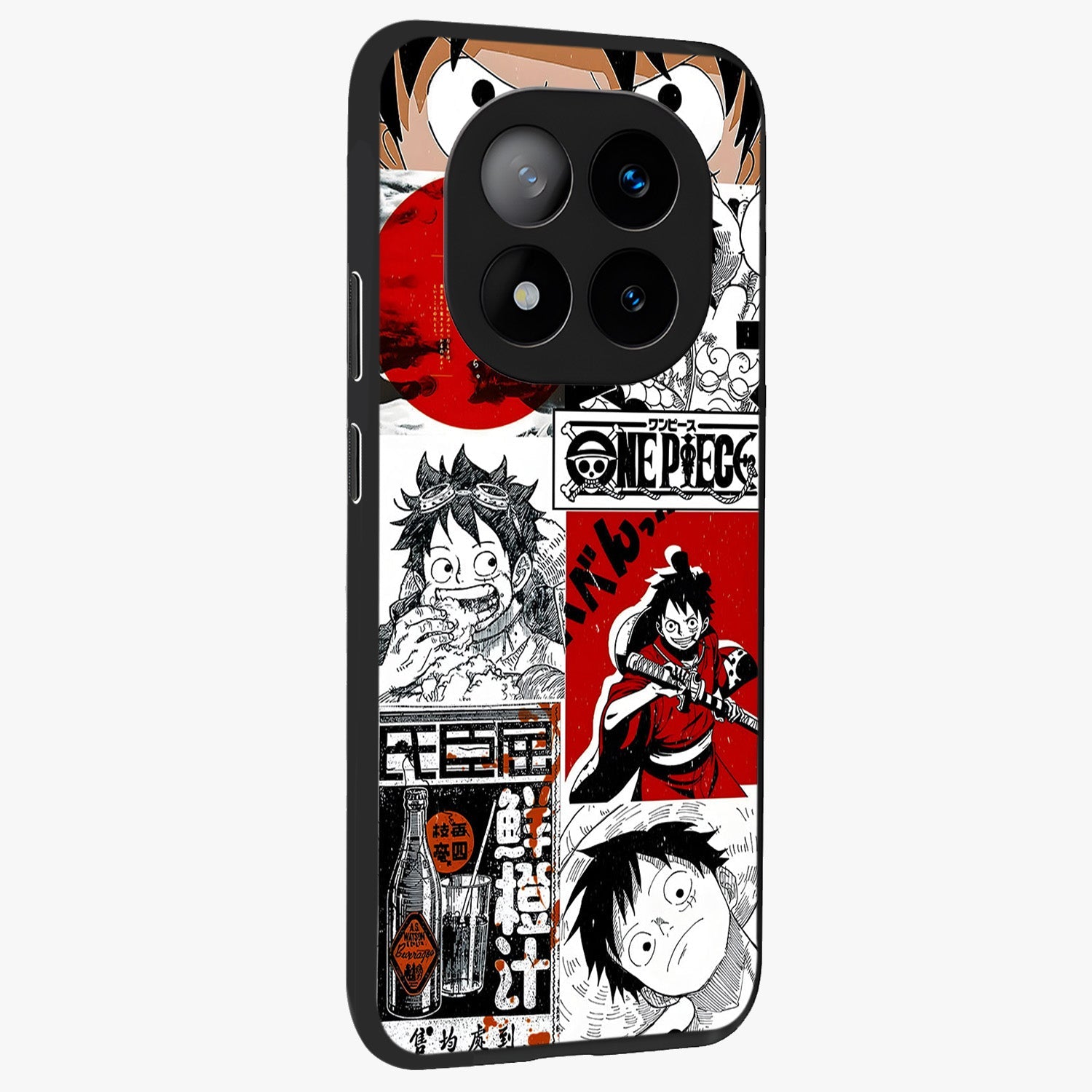 Strawhat Chaos Panels Glass Case upright view showcasing energetic anime artwork with bold adventure theme.
