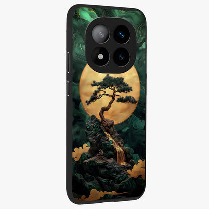 Zen Moon Rise Glass Case upright view showcasing serene moon artwork with tranquil night theme.