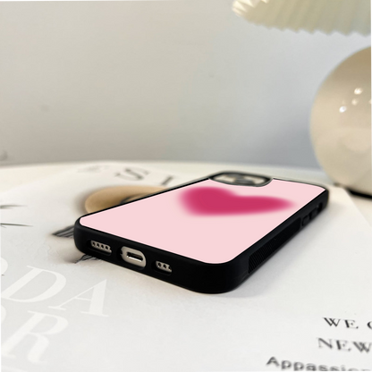 Pink Aura Heart Glass Case