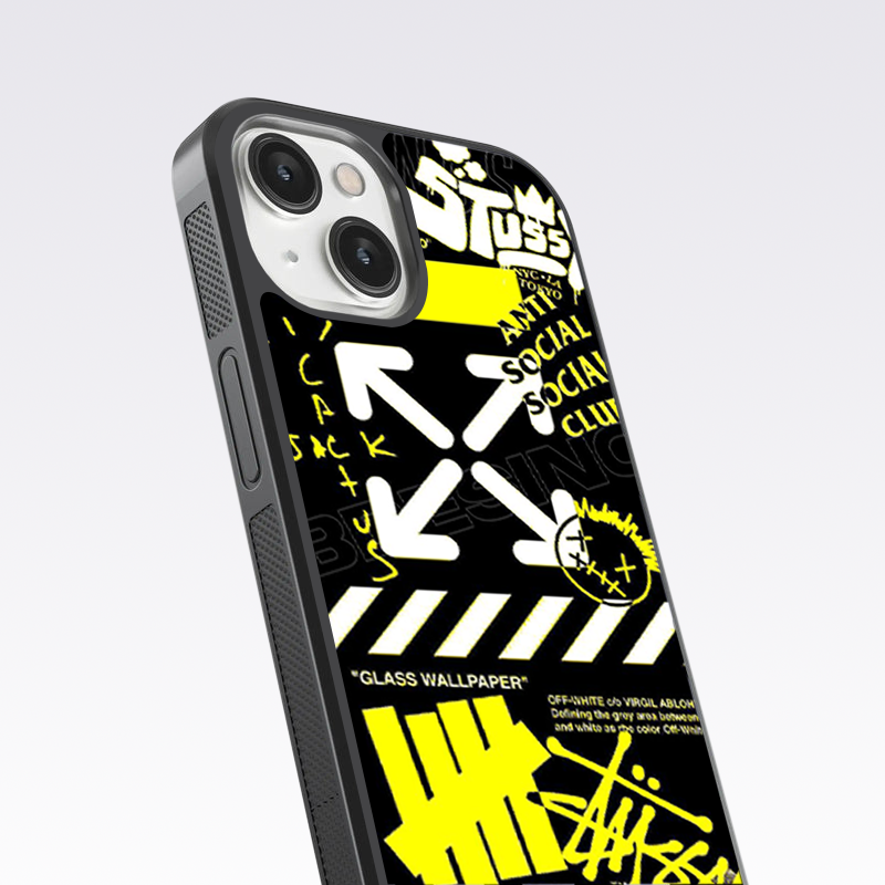 Neon Anti Social - Black Glass Case