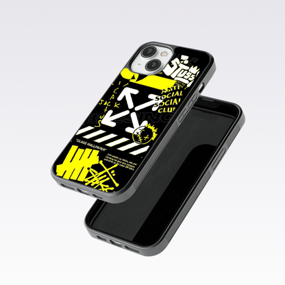 Neon Anti Social - Black Glass Case