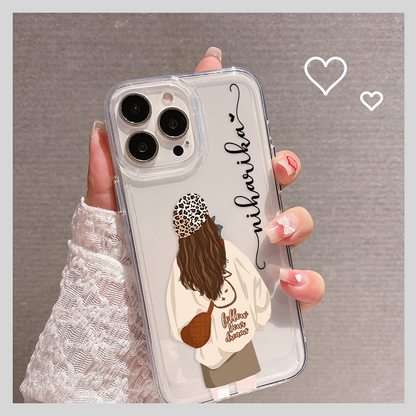 Follow Dreams Girl Custom Name Clear Silicon Soft Cover