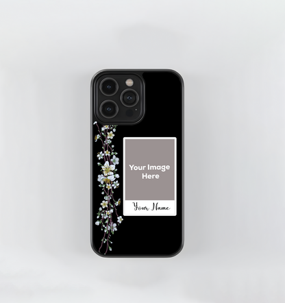 Customized Flower Polaroid Frame Custom Photo With Name Glass Case