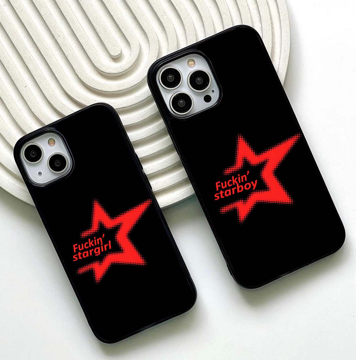 Starboy & Stargirl Couple Glass Case