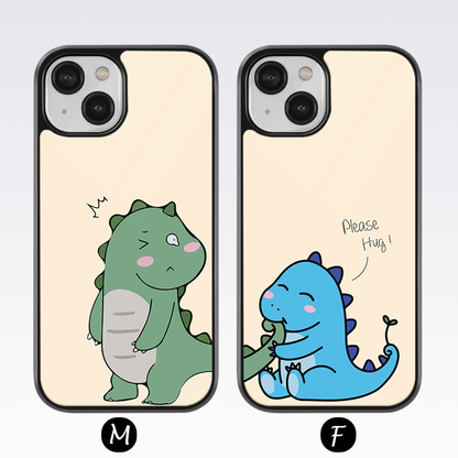 Dragon Hug Me Couple Glass Case