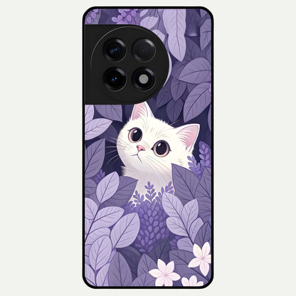 Lilac Hide Peek Cat Glass Case for OnePlus 11R |1+11R