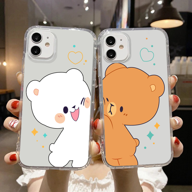 Cuddle Bear Duo Couple Clear Silicon Case – Phone Villa