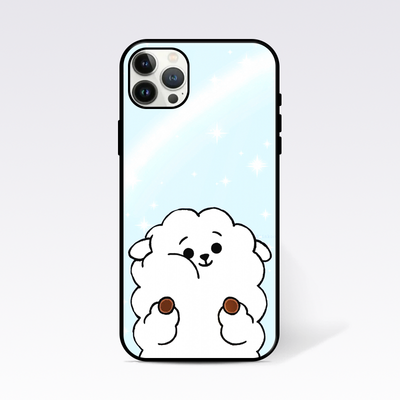 BT21 RJ Charcater Cute Glass Case