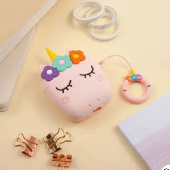 CUTE UNICORN SILICONE AIRPODS CASE COVER FOR 1/2,3 AND AIRPODS PRO