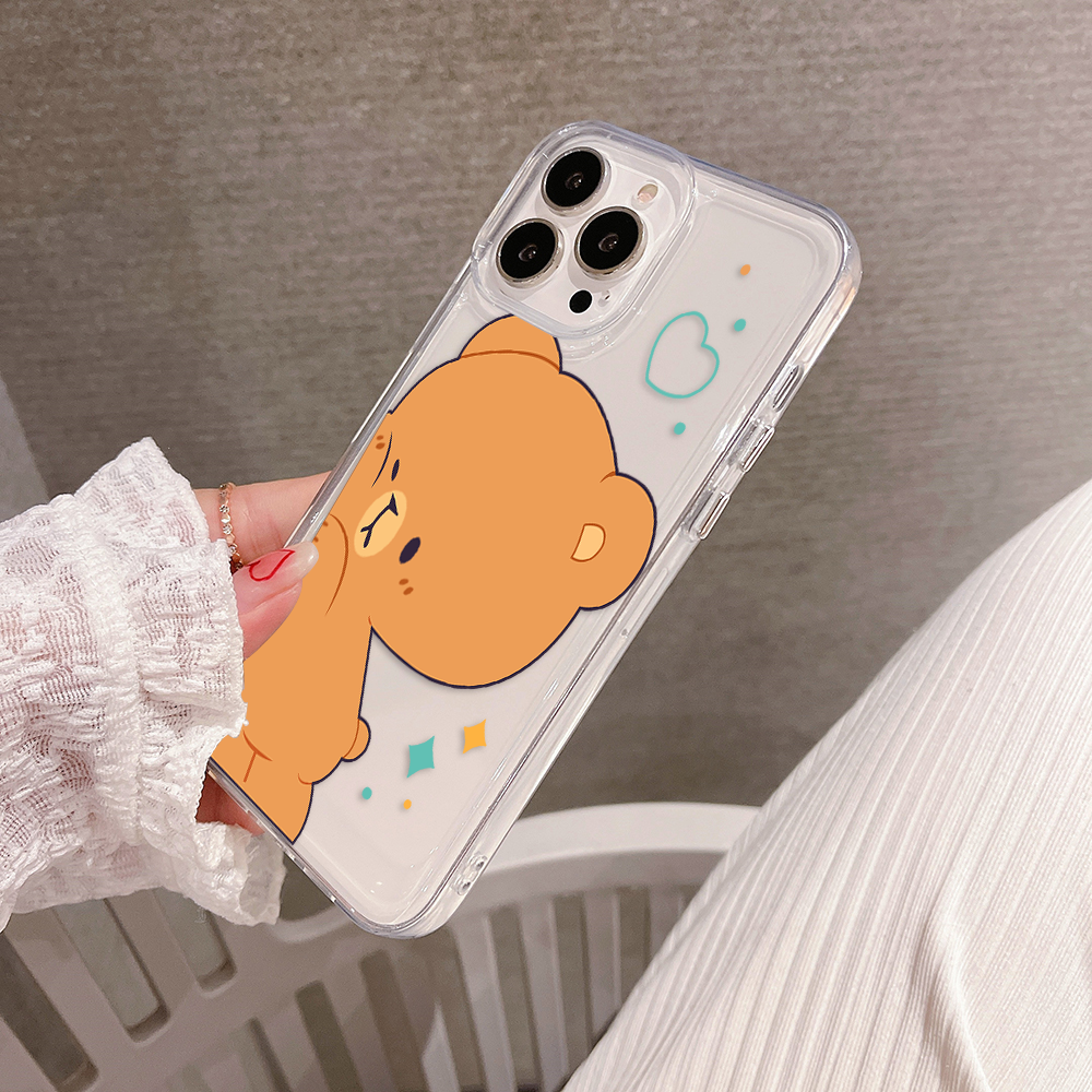 Cuddle Bear Duo Couple Clear Silicon Case