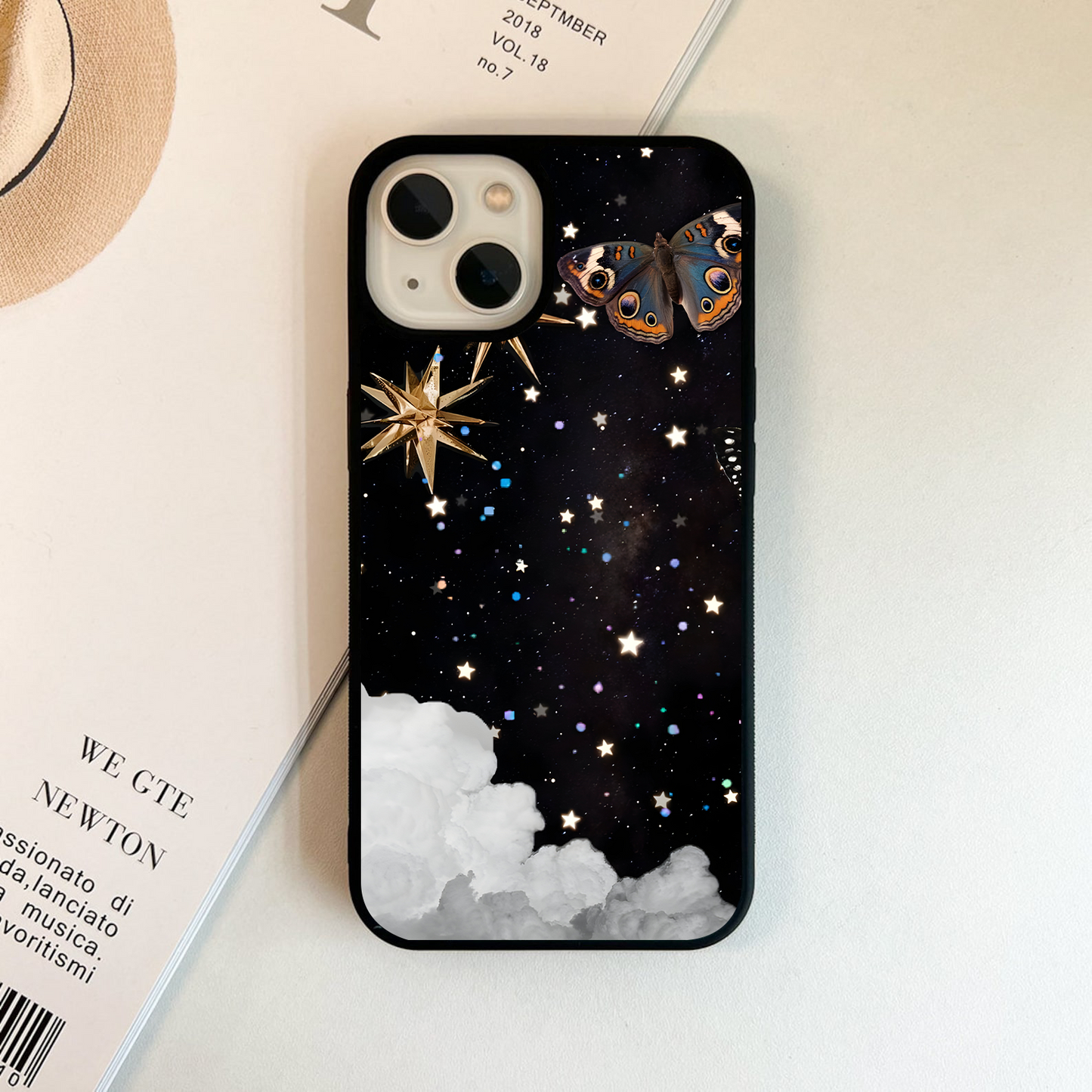 Starlit Butterfly Night Glass Case