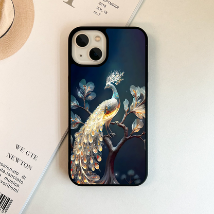 Celestial Peacock Radiance Glass Case