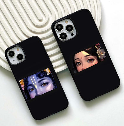 Krishna–Radha Divine Embrace Couple Glass Case