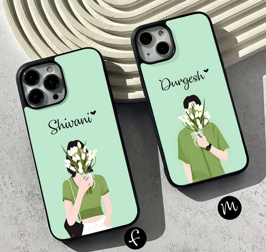 Hidden Tulip Love Couple Glass Case