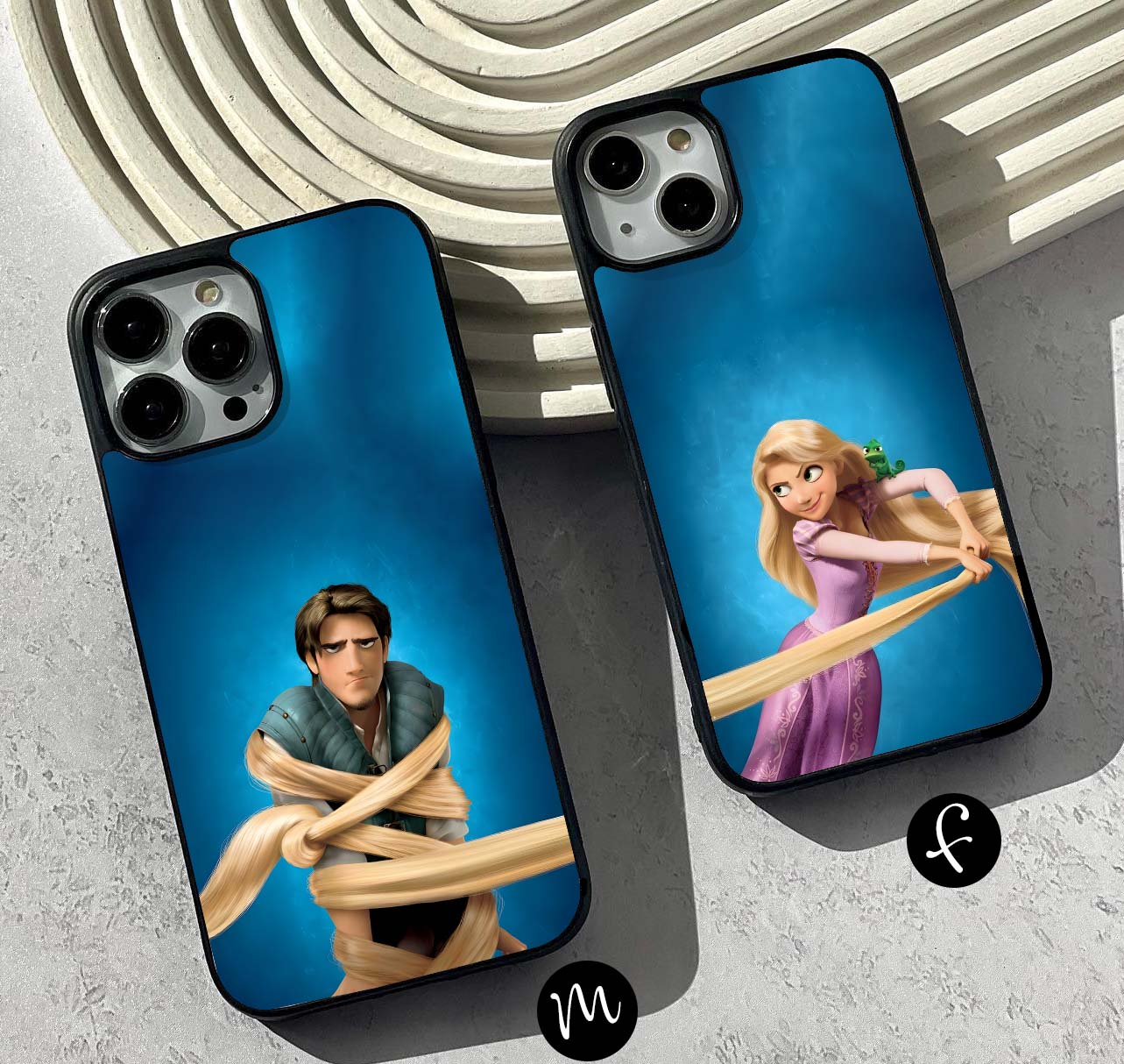 Entangled Prince & Princess Couple Glass Case