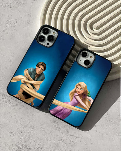 Entangled Prince & Princess Couple Glass Case