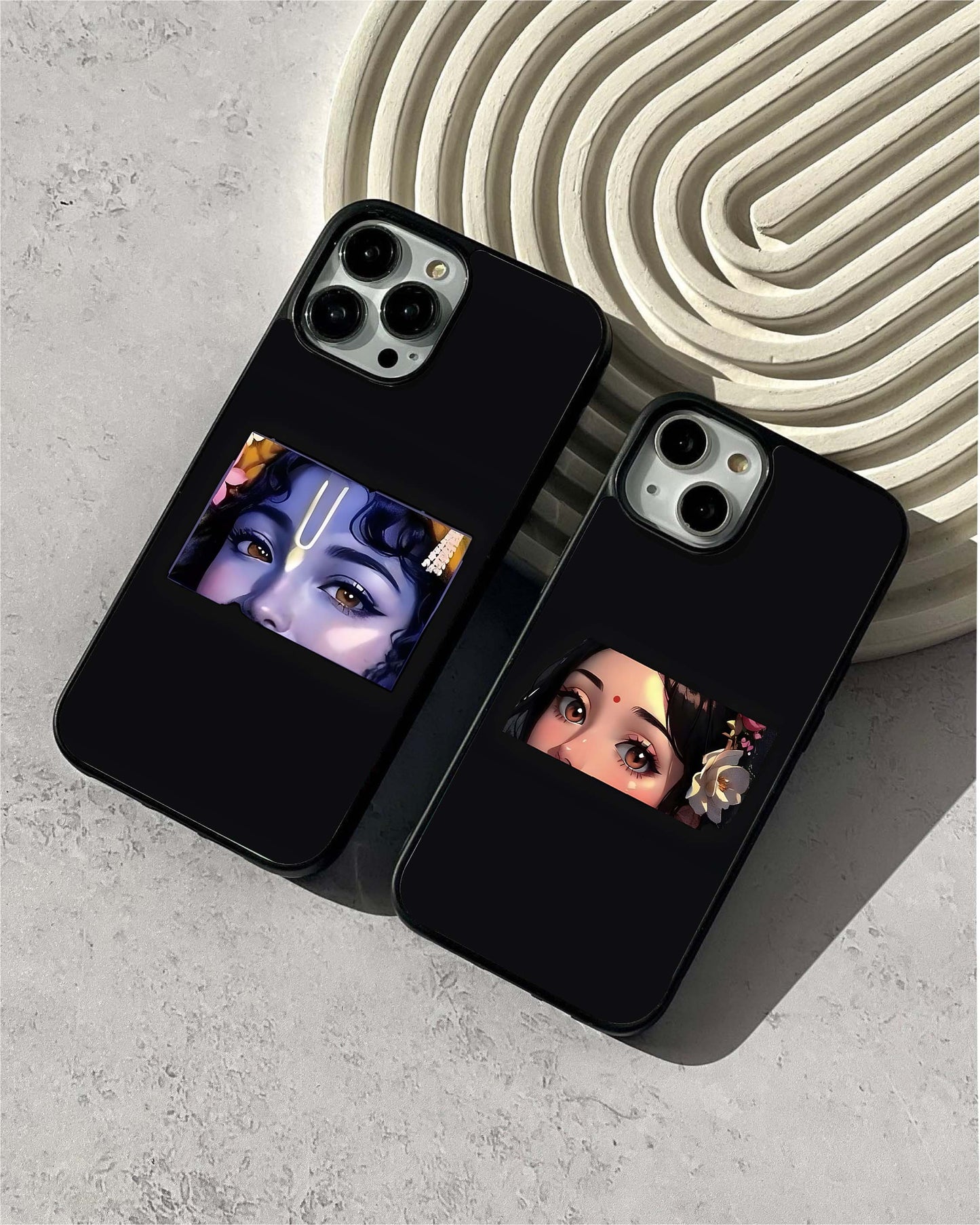 Krishna–Radha Divine Embrace Couple Glass Case