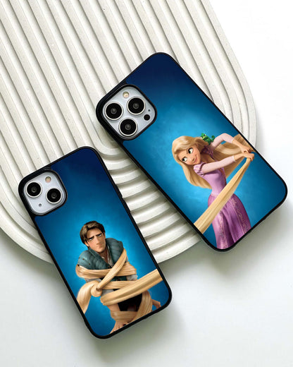 Entangled Prince & Princess Couple Glass Case