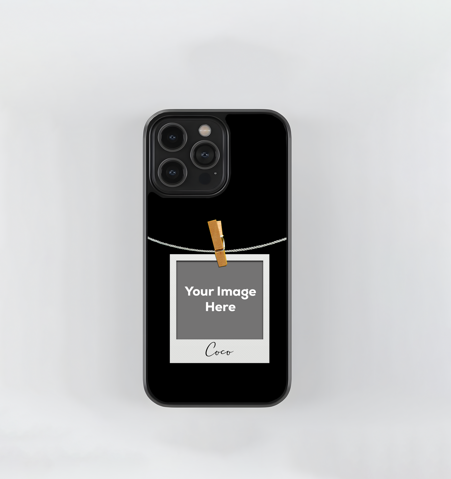 Polaroid Frame Custom Photo With Name Glass Case