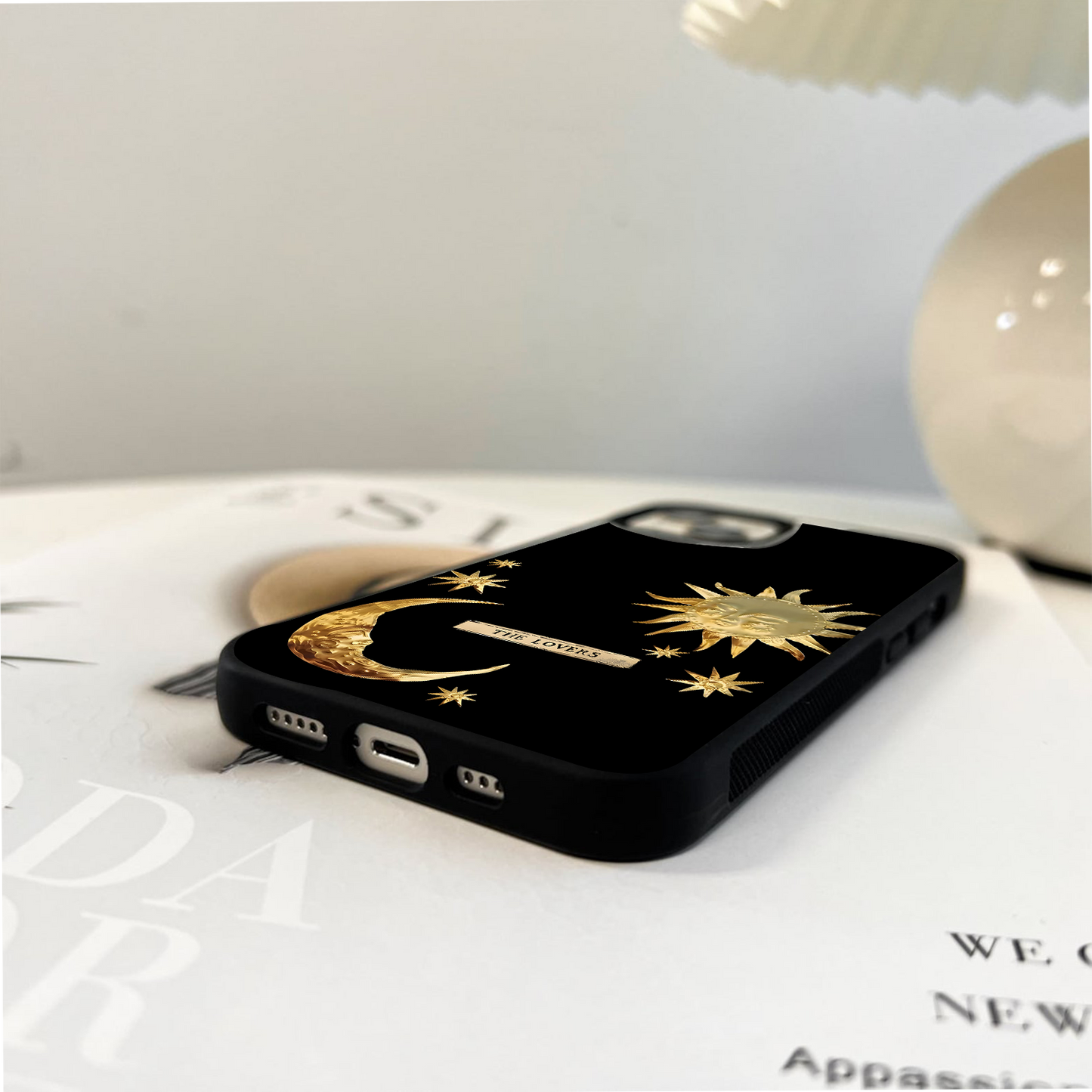 Golden Celestial Charm Glass Case