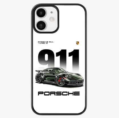 911 Turbo Dominance Glass Case showing full back design in clean flat view with glossy glass finish.
