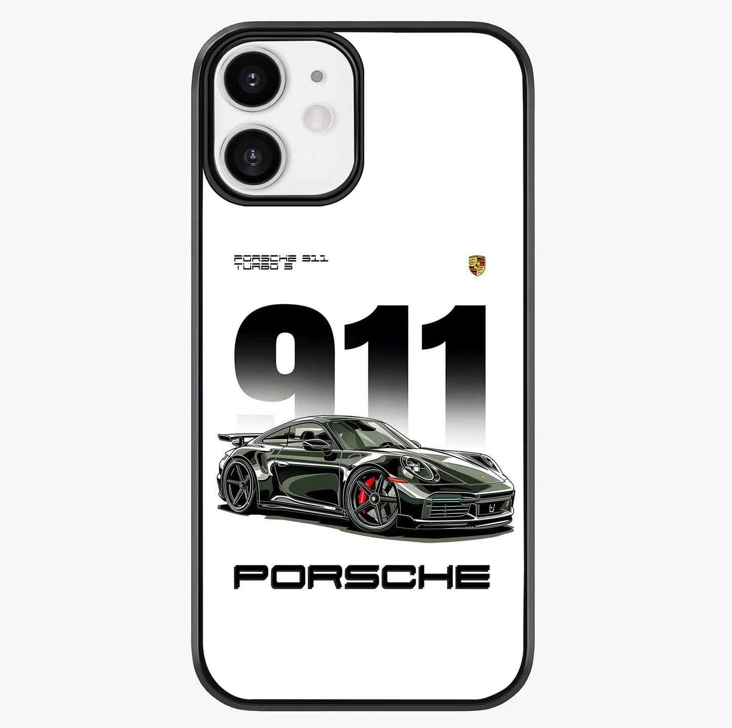 911 Turbo Dominance Glass Case showing full back design in clean flat view with glossy glass finish.