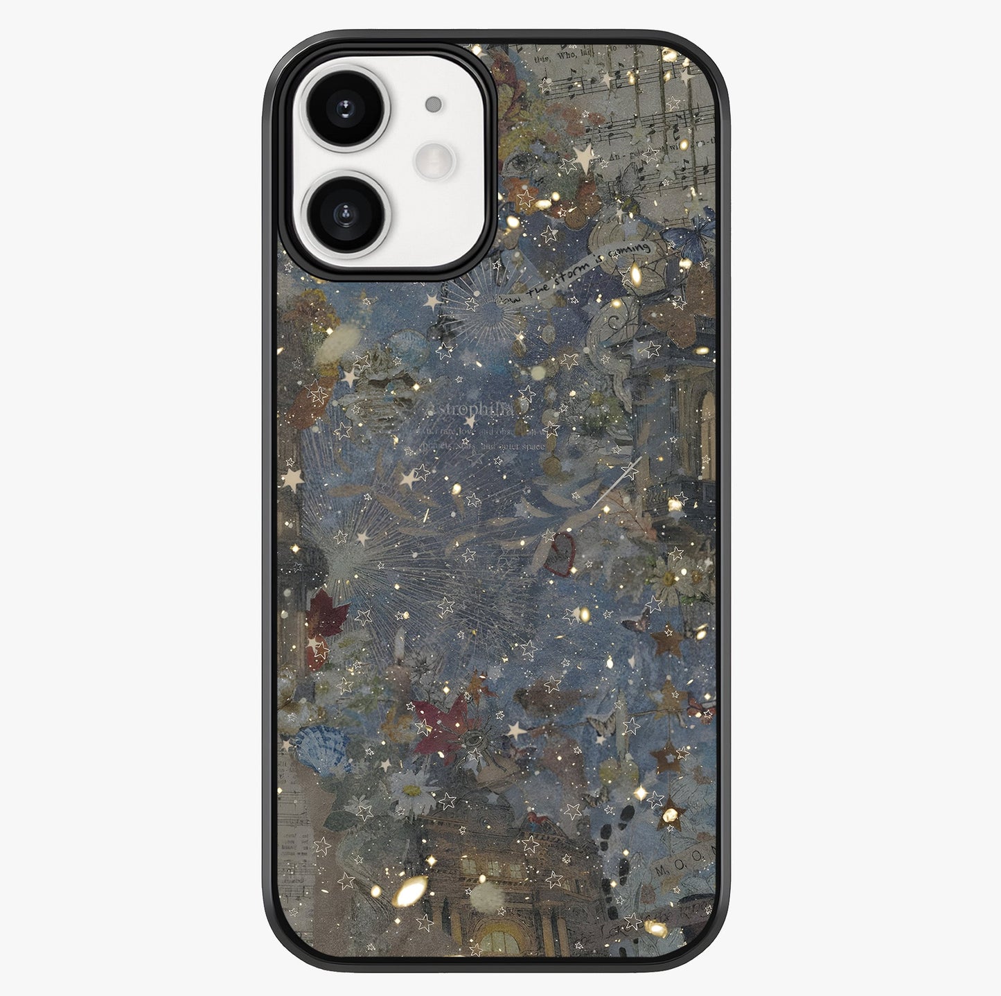 Aesthetic Astrolophia Glass Case showing full back design in clean flat view with glossy glass finish.