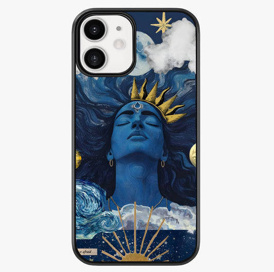 Aesthetic Lord Shiva Glass Case showing full back design in clean flat view with glossy glass finish.
