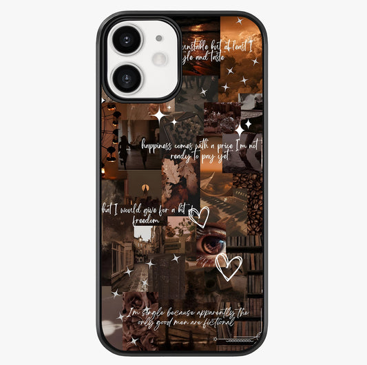 Bittersweet Aesthetic Chaos Glass Case showing full back design in clean flat view with glossy glass finish.