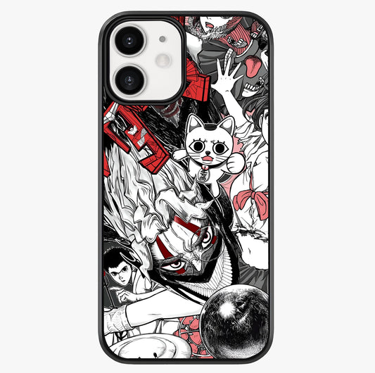 Crimson Chaos Panel Glass Case showing full back design in clean flat view with glossy glass finish.
