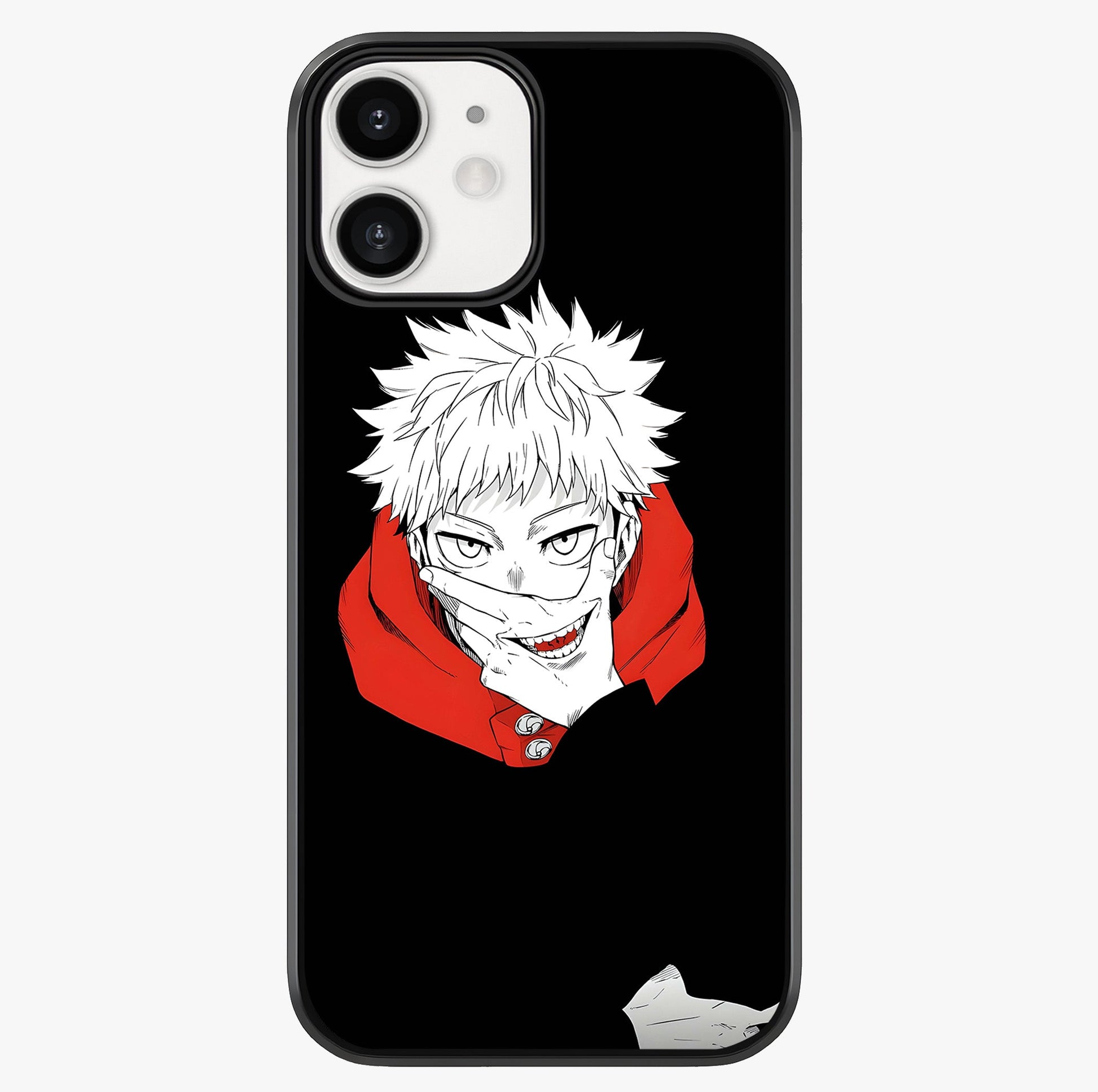 rimson Chaos Smile Glass Case showing full back design in clean flat view with glossy glass finish.