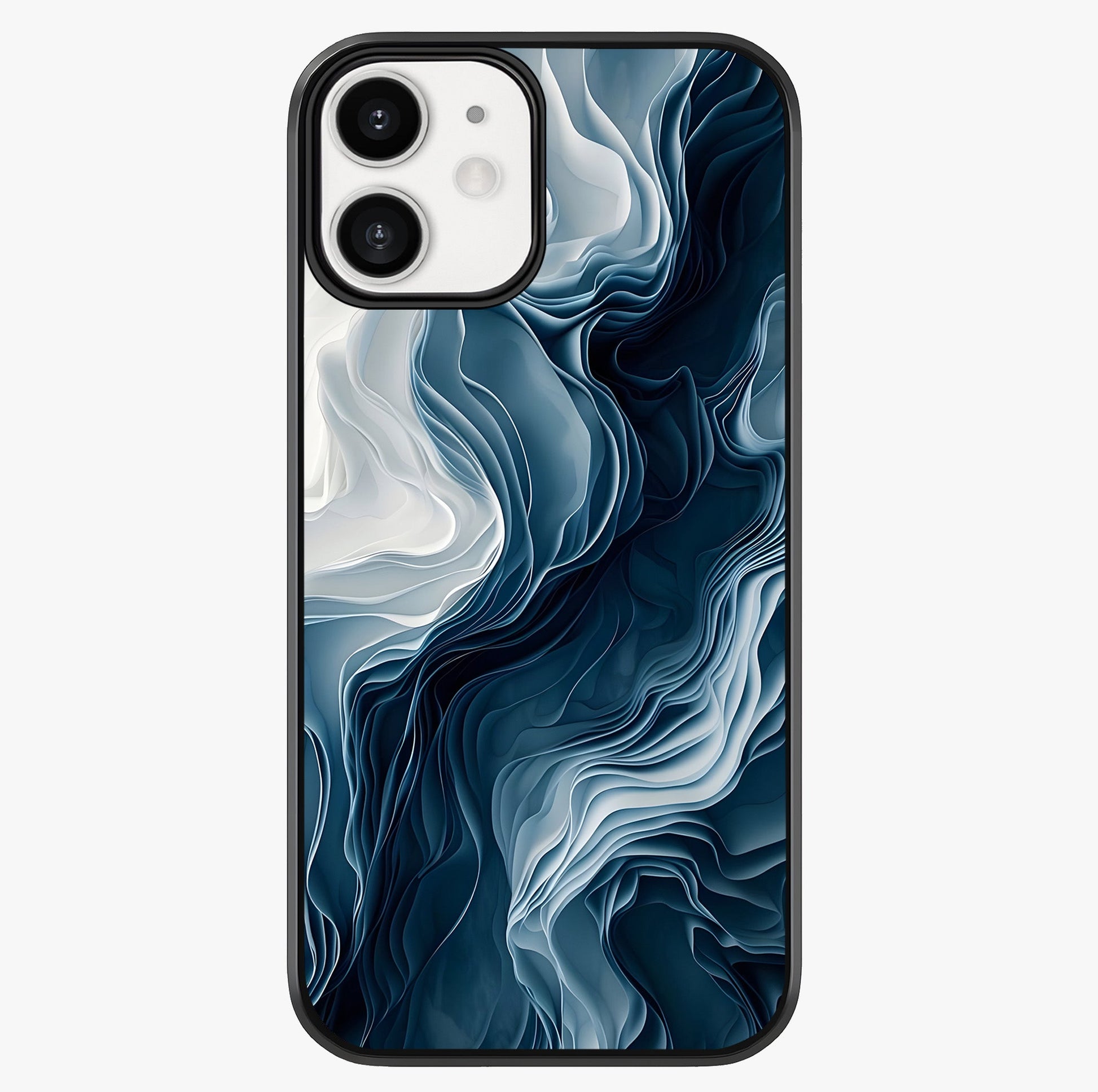 Ethereal Paper Marble Glass Case showing full back design in clean flat view with glossy glass finish.