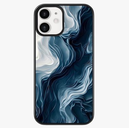 Ethereal Paper Marble Glass Case showing full back design in clean flat view with glossy glass finish.