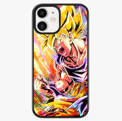 Firing Goku Glass Case showing full back design in clean flat view with glossy glass finish.