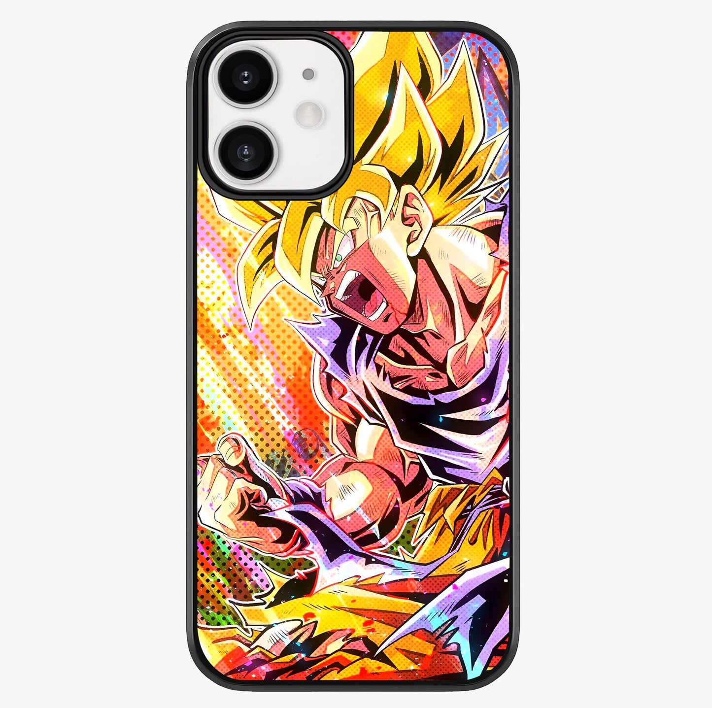 Firing Goku Glass Case showing full back design in clean flat view with glossy glass finish.