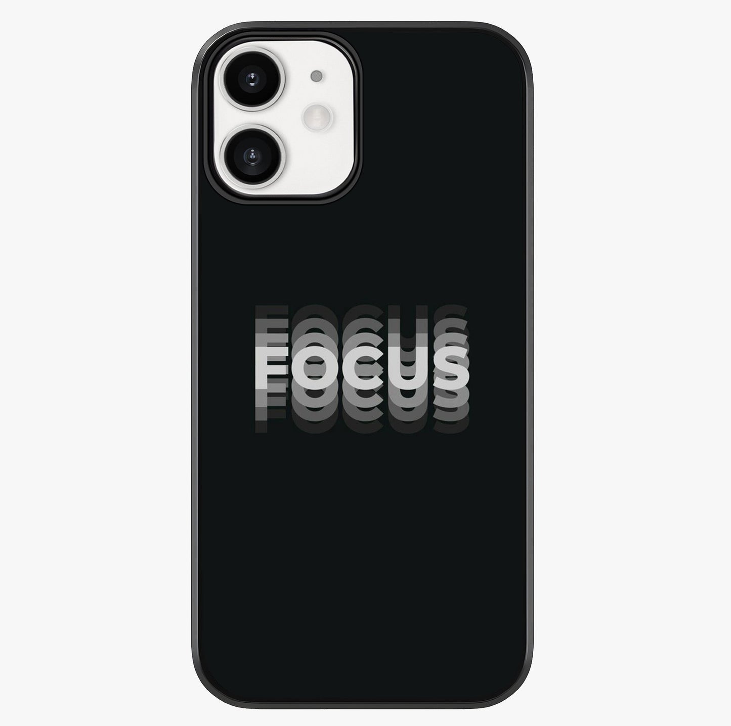 Focus Mode On Glass Case showing full back design in clean flat view with glossy glass finish.