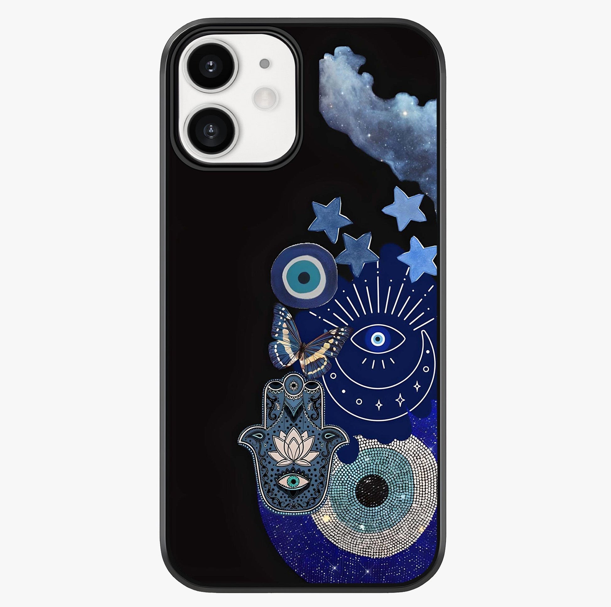 Galactic Charm Cluster Glass Case showing full back design in clean flat view with glossy glass finish.