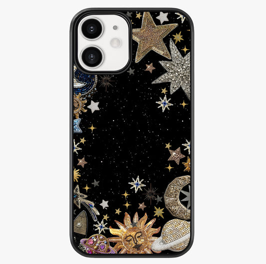 Galactic Jewel Stars Glass Case showing full back design in clean flat view with glossy glass finish.