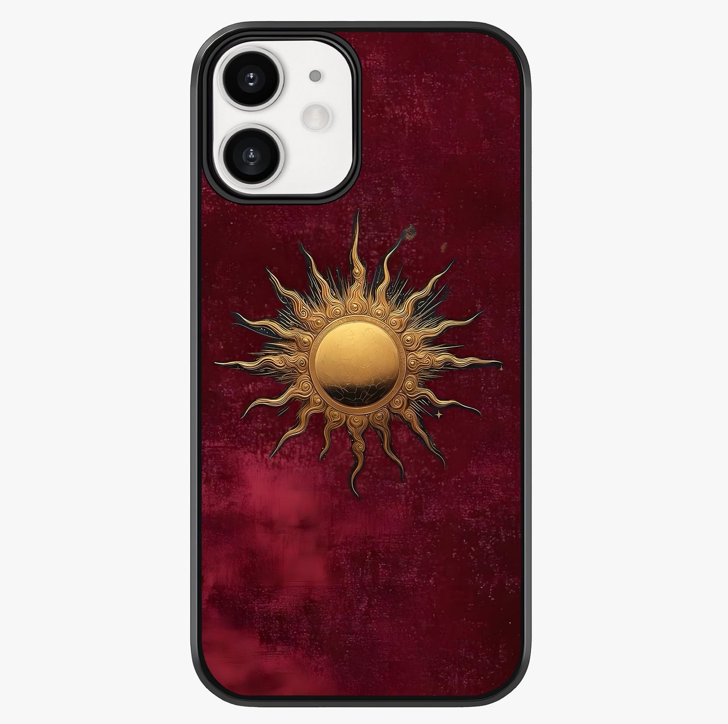 Gold Sun Blush Glass Case showing full back design in clean flat view with glossy glass finish.