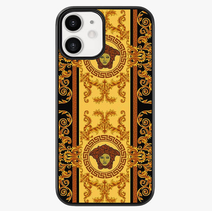 Golden Royal Heritage Glass Case showing full back design in clean flat view with glossy glass finish.