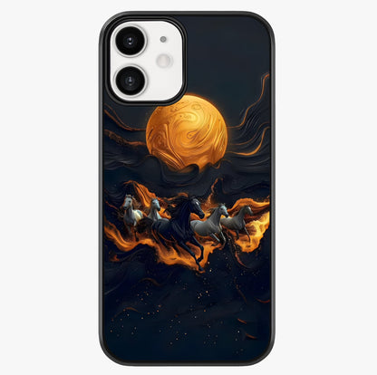 Golden Stallion Moonride Glass Case showing full back design in clean flat view with glossy glass finish.