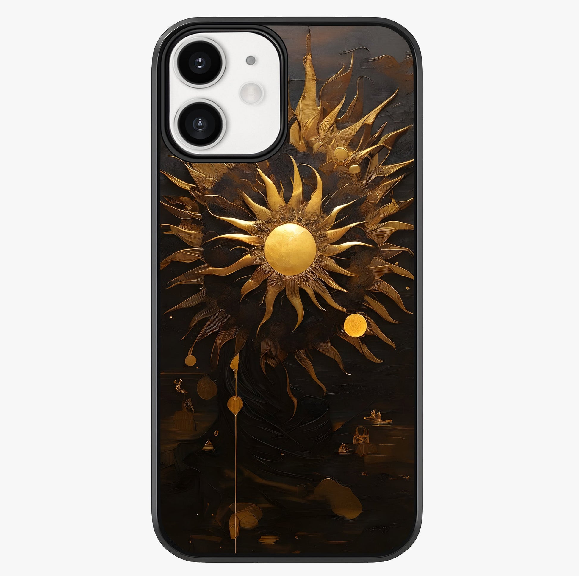 Golden Sun Majesty Glass Case showing full back design in clean flat view with glossy glass finish.